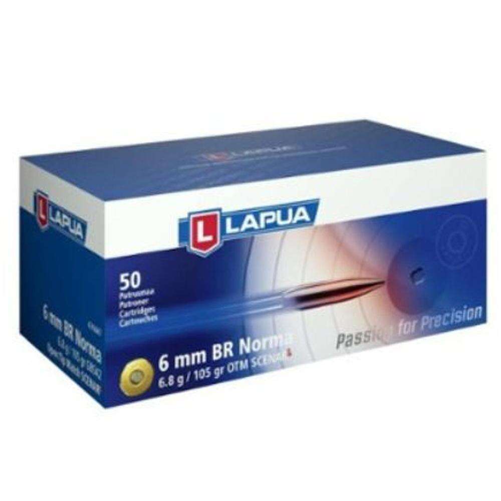 Ammunition Lapua Ammunition Ready Series Lapua Rifle Ammo  6mm BR Norma 105 gr Scenar-L OTM bx/50